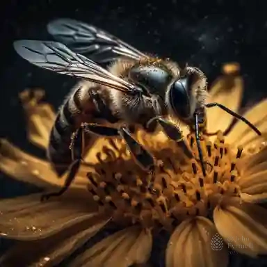 Golden Pollinator's Embrace