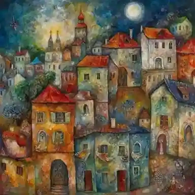 Moonlit Village Dreams