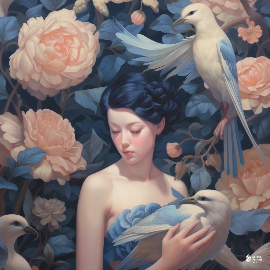 Serene Avian Embrace
